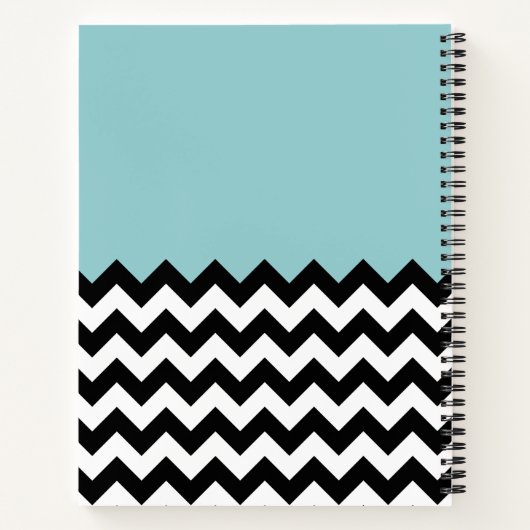 Carnet Motif Zigzag noir et blanc, Chevron, Bleu (Dos)