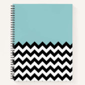 Carnet Motif Zigzag noir et blanc, Chevron, Bleu (Devant)