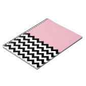 Carnet Motif Zigzag noir et blanc, Chevron, rose (Côté gauche)