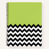 Carnet Motif Zigzag noir et blanc, Chevron, Vert (Devant)