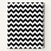Carnet Motif Zigzag noir et blanc, Votre nom (Dos)
