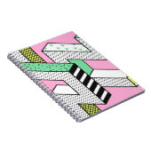 Carnet Motifs Abstraits Memphis sans joint avec géométrie (Côté Droit)