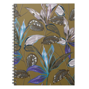 Carnet Motifs botaniques de la forêt tropicale rétro disp