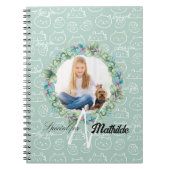 Carnet Motifs de chat Monogramme Personnalisés avec la ph (Devant)
