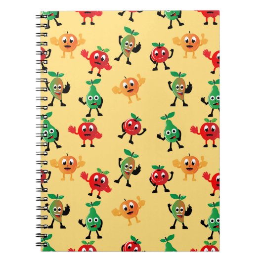 Carnet Motifs de design avec joli caractère de fruits (Devant)