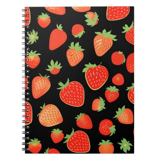 Carnet Motifs de fraises (Devant)