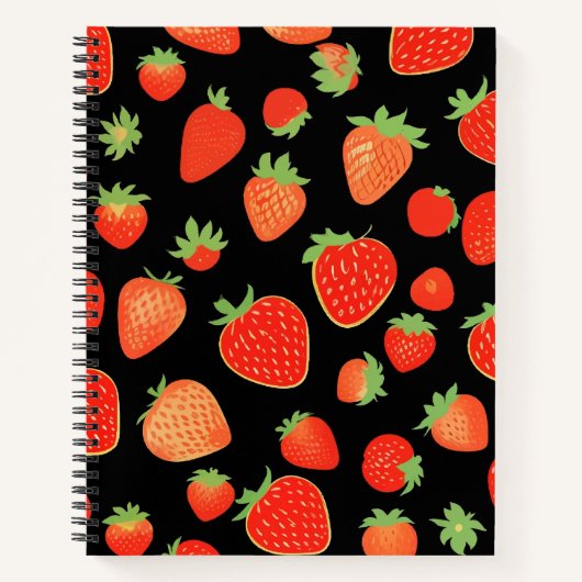 Carnet Motifs de fraises (Devant)