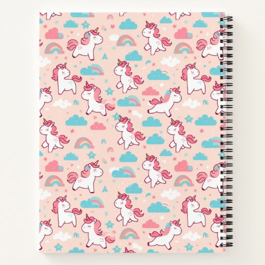 Carnet Motifs de licorne mignons (Dos)