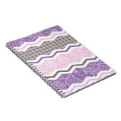 Carnet Motifs de pays de couleur rose pâle, violet et de  (Côté Droit)