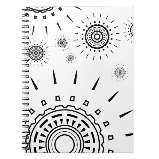 Carnet Motifs d'éclats noirs sur fond blanc (Devant)