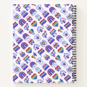 Carnet Motifs d'icônes arc-en-ciel colorés (Dos)