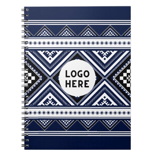 Carnet Motifs géométriques ethniques abstraits noirs avec (Devant)