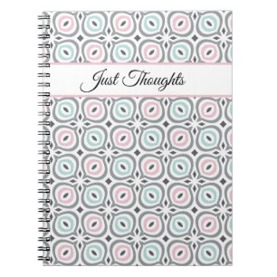 Carnet Motifs tendance de gris pastel, rose et bleu