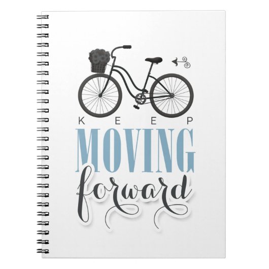 Carnet Motivation mignonne continuer à avancer avec le vé (Devant)