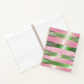 Carnet Motivational Luxe Rose et Vert Rayé  (Intérieur)