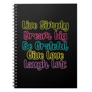 Carnet Motivational Quote Live Simply Dream Give Love