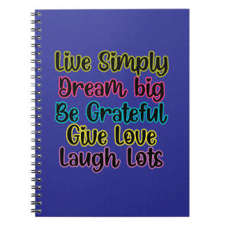 Carnet Motivational Quote Live Simply Dream Give Love