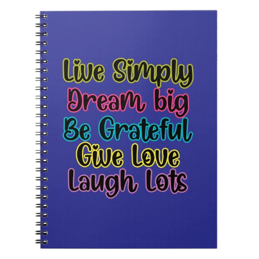 Carnet Motivational Quote Live Simply Dream Give Love (Devant)
