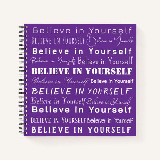 Carnet Motivationnel "Croyez en vous-même" sur Royal Purp (Devant)