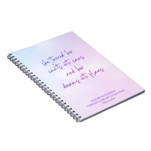 Carnet Motivationnel Purple Girl Script (Côté Droit)