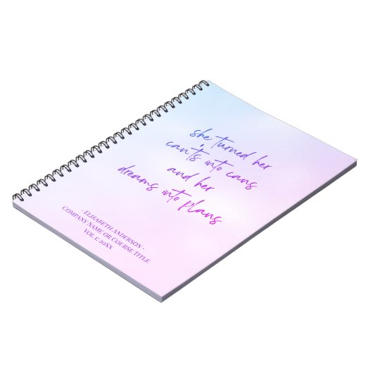 Carnet Motivationnel Purple Girl Script (Côté gauche)