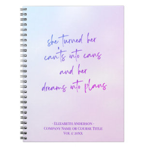 Carnet Motivationnel Purple Girl Script