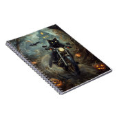 Carnet Moto à équitation Chat Noir Halloween effrayant (Côté Droit)