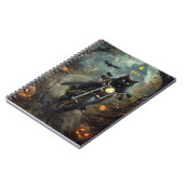 Carnet Moto à équitation Chat Noir Halloween effrayant (Côté gauche)