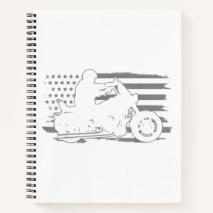 Carnet Moto Patriotique Vintage American Flag Biker