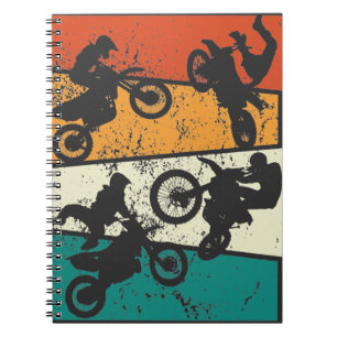 Carnet motocyclette vintage tout-terrain enduro motocross