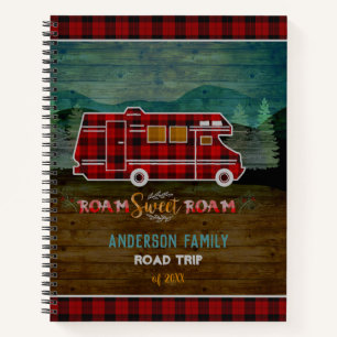 Carnet Motorhome RV Camper Travel Van Rustic Personnalis