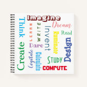 Carnet Mots Inspirationnels Colorés Étudiants Carré (Devant)