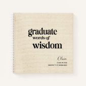 Carnet Mots modernes élégants Sagesse Graduation (Devant)