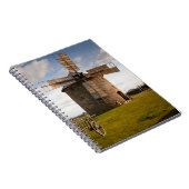 Carnet Moulin à vent en champ vert et nuages blancs et ci (Côté Droit)