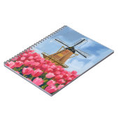 Carnet Moulin à vent hollandais | Champ de fleurs de tuli (Côté gauche)
