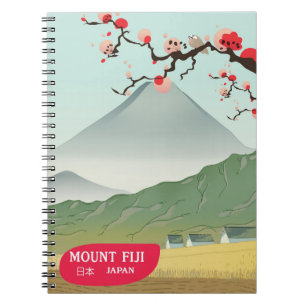 Carnet mount fiji Japon imprimé voyage vintage