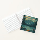 Carnet Mountain Campfire Lake Notebook with Evening Fores (Intérieur)