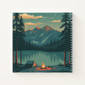 Carnet Mountain Campfire Lake Notebook with Evening Fores (Dos)