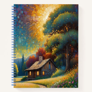 Carnet Mountain Forest Cabin Art