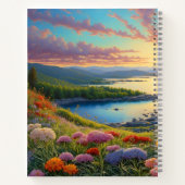 Carnet Mountain Lake Flowers Colorful Art (Dos)