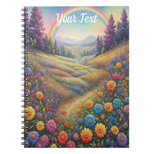 Carnet Mountains Flowers Rainbow (Devant)