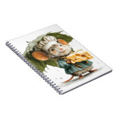 Carnet Mouse Chef in Rain with Leaf Umbrella and Cheese (Côté Droit)