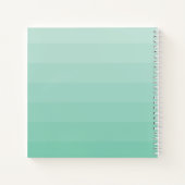 Carnet Mousse de mer vert rayures horizontales Monogramme (Dos)