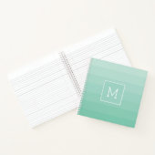 Carnet Mousse de mer vert rayures horizontales Monogramme (Intérieur)