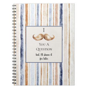 Carnet Moustache Rayures Crème Bleue Vous Pose Une Questi