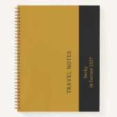 Carnet Moutarde Charbon Vertical Professionnel Minimal (Devant)