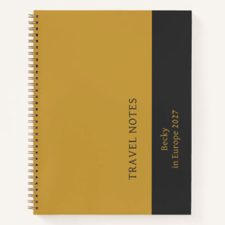 Carnet Moutarde Charbon Vertical Professionnel Minimal
