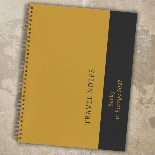 Carnet Moutarde Charbon Vertical Professionnel Minimal