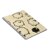 Carnet Mouton blanc et noir sur Arrière - plan crème (Côté Droit)