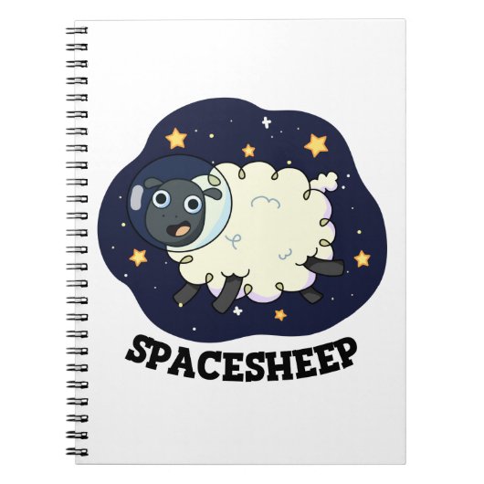 Carnet Mouton Spatial Astronaute Drôle Mouton Jeu de Mots (Devant)